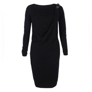 AllSaints Ellil Draped Sweater Dress with leather buckle